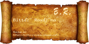 Bittó Roxána névjegykártya