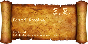 Bittó Roxána névjegykártya